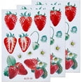 thumbnail image 1 of 3 Sheets Strawberry Wall Decals Self Adhesive Strawberry Stickers PVC Waterproof DIY Fruit Wall Decor Stickers Removable for Window Country Restaurant Bedroom Living Room Decoration DIY, 1 of 8