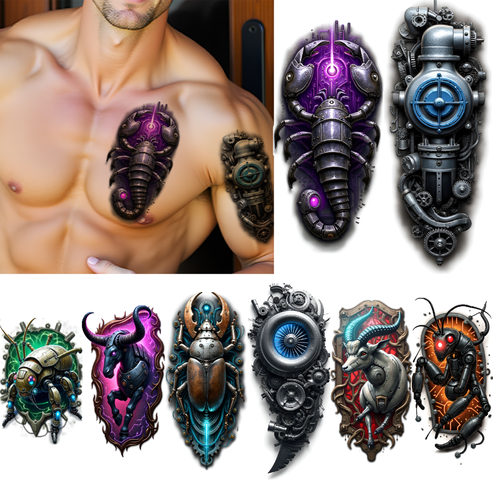 3 Sheets Temporary Tattoo Stickers Waterproof Long Lasting Body ...