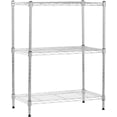 thumbnail image 1 of 3-Shelf Adjustable Heavy Duty Steel Wire Rack Storage Shelving Organizer for Kitchen, Garage, 23.2" L x 13.4" W x 30" H, Chrome, 1 of 6