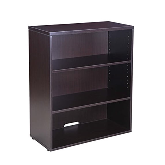 3-Shelf Bookcase in Mocha Finish