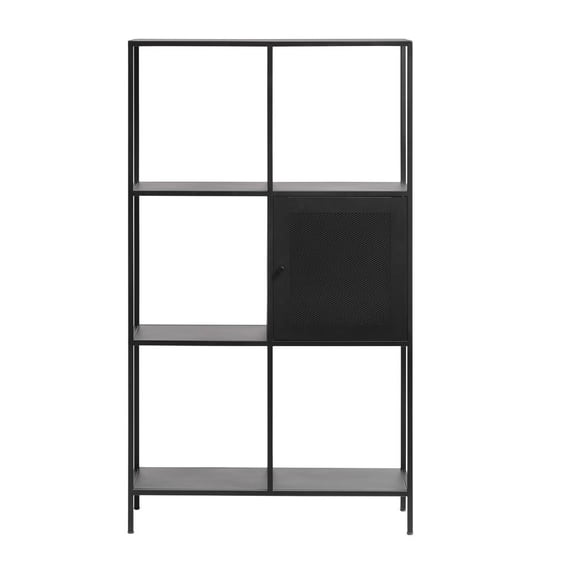 3-Shelf Contemporary Metal Bookcase in Black