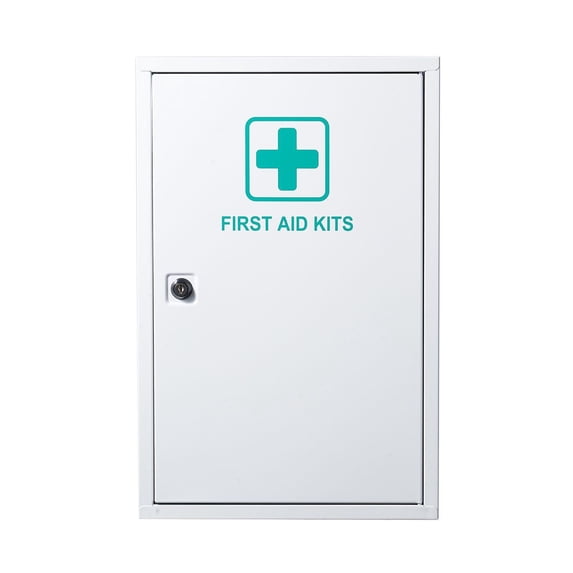 Basic Fire Aid Box 3-Shelf First Aid Cabinet with 1000 Pieces, Wall Mounted Metal ...