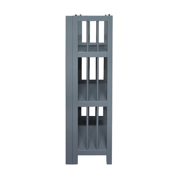 Casual Home 3-Shelf Folding Bookcase 14" Wide, Slate Gray