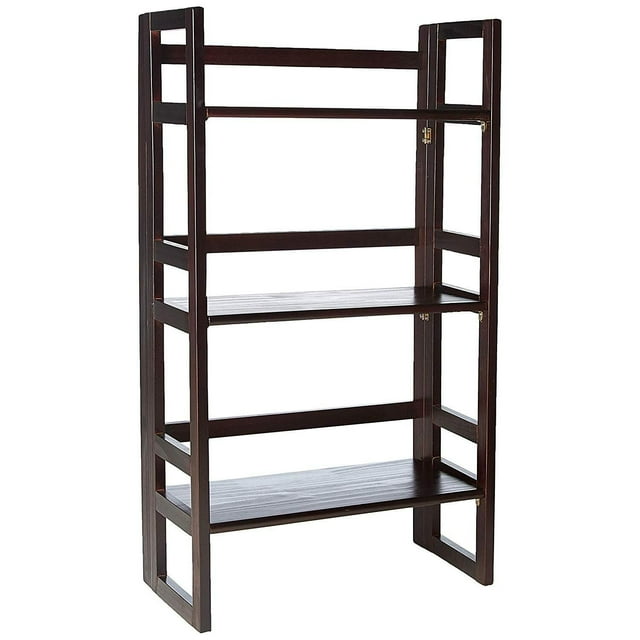 3-Shelf Folding Student Bookcase 20.75" Wide-Espresso