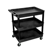3 Shelf Large Black Tub Cart