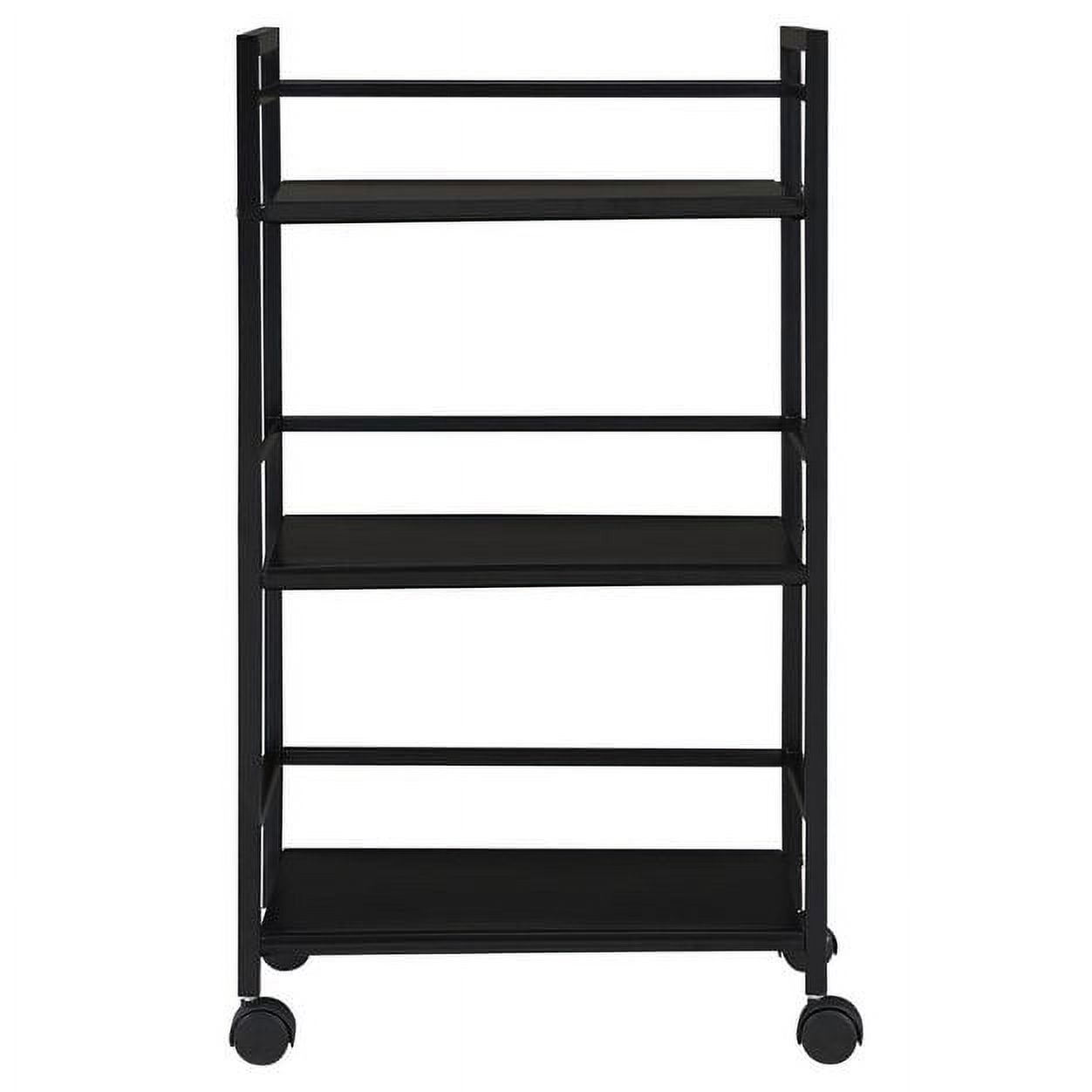 3 Shelf Metal Rolling Utility Cart,BLACK