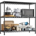 thumbnail image 1 of 3- Shelf Metal Shelving Unit Adjustable Storage Shelves Heavy Duty Garage Shelving Steel Wire Shelving for Laundry Bathroom Kitchen Pantry Closet Garage Black, 35.6Wx14Dx36H, 1 of 8