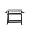 3 Shelf Outdoor Grill Table, Grill Cart Outdoor With Wheels, Pizza Oven