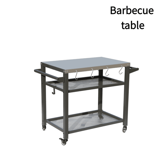 3-Shelf Outdoor Grill Table, Grill Cart Outdoor with Wheels, Pizza Oven Table and Food Prep Table, Blackstone Table with Propane Tank Hook, Grill Stand for Blackstone Griddle for Outside BBQ On-Site