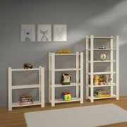 3 Shelf Slatted Storage Unit White | Furniture Dash