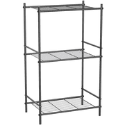 3-Shelf Steel Wire Rack Storage Shelving Organizer, Sturdy Garage Metal Rack, Tiny Versatility Storage Shelves for Kitchen, Pantry, Under Desk, 15.94" L x 10.03