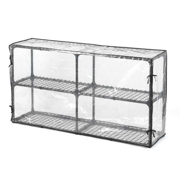 3-Shelf Steel Wire Storage Rack With Cover (2-Pack) - Heavy Duty Garage, Basement, Warehouse Shelving Units for Organization, Black