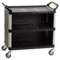 thumbnail image 1 of 3-Shelf Utility Cart with Swivel Wheels, Enclosed Design with 2 Side Handles, Plastic and Aluminum (Black) (UC3SLGEBL), 1 of 1