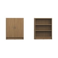 thumbnail image 1 of HomeRoots 250599 3- Shelf Wide Grande 2.0 Bookcase with Doors - Maple Cream, 1 of 2