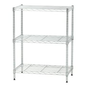 IRIS USA 3-Tier Wire Storage Shelf with Caster, 600 lb Capacity, 32"W x 14"D x 24"H, Silver