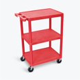 thumbnail image 1 of 3 Shelves Structural Foam Plastic Utility Cart, Red, 1 of 1