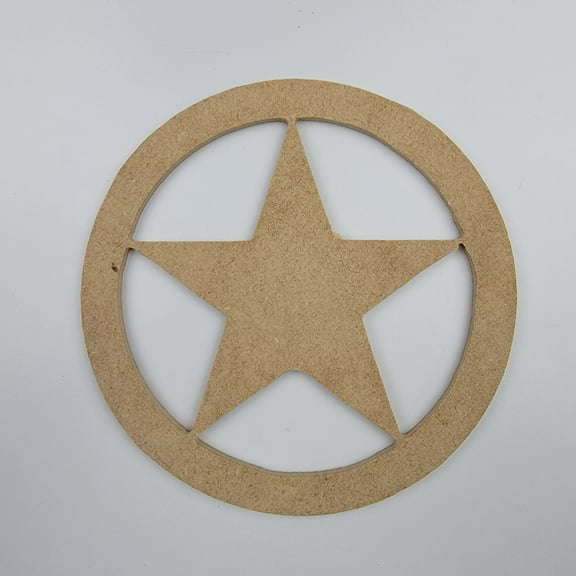 3" Sheriff Star, Unfinished Wood Art Shape by Wooden Craft Cutouts