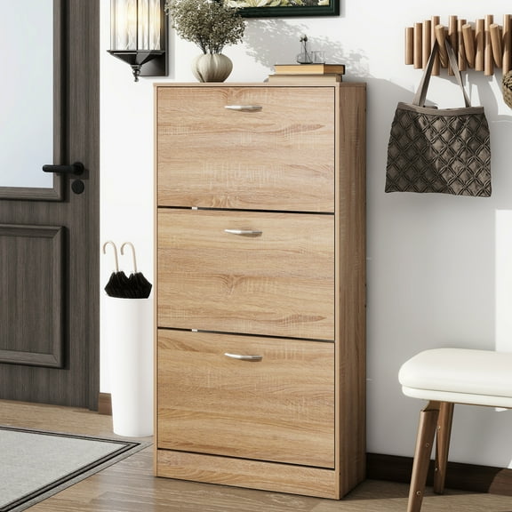 3 Shoe Rack - Wood Cabinet For Home. Made Of Particle Board, -, 2-layer Drawers, Adds Practicality To Living Space Storage Organizer, 3 Entryway Board Crafted, Ample Capacity, - Surface Treatment