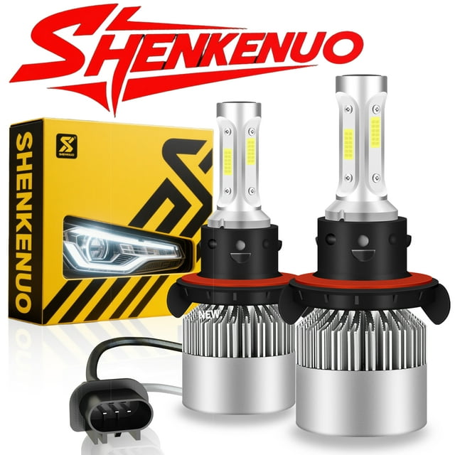 3-Side 9008/H13 High/Low Beam Headlights for Ford F150 2004-2014 6000K White,2pc