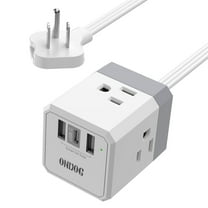 ONDOG 3-Side Outlet Adapter - 3 USB (1 USB C) Outlets for Wall Charger, 5FT Outlet Extender for Home, Office and Cruise Ship Essentials, ETL