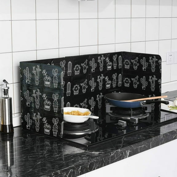 3-Sided Foldable Aluminum Foil Splatter Guard - Oil-Proof Stove Top Baffle for Kitchen, Heat-Resistant & Easy-Clean