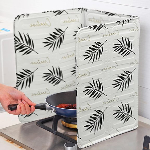 3 Sided Grease Splatter Guard, Splatter Guard for Frying Stove, Top Metal Splatter Screens for Fine Mesh Oil Splash Guard Anti Splatter-Shield-Guard for Cooking, White