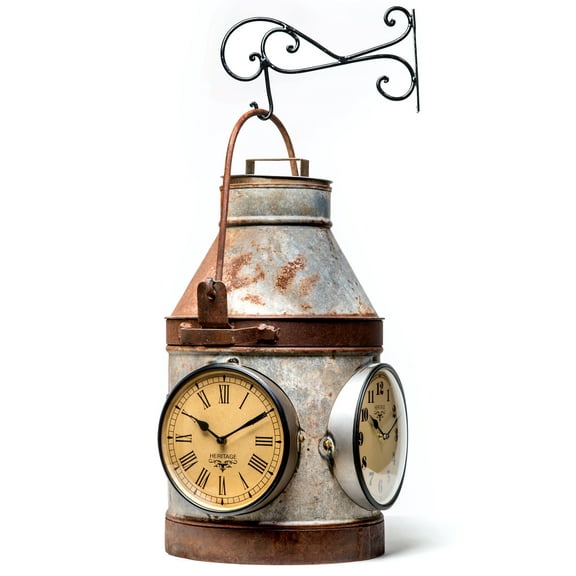 3 Sided Hanging Clock made from Iron Milk Carton