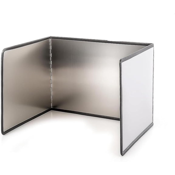 3-Sided Splatter Guard - Stainless Steel Foldable Grease Splatter Screen for Frying Pan, Nonstick & Heat Resistant Stove Top Shield, Stops Oil Splashes for Safer Cooking