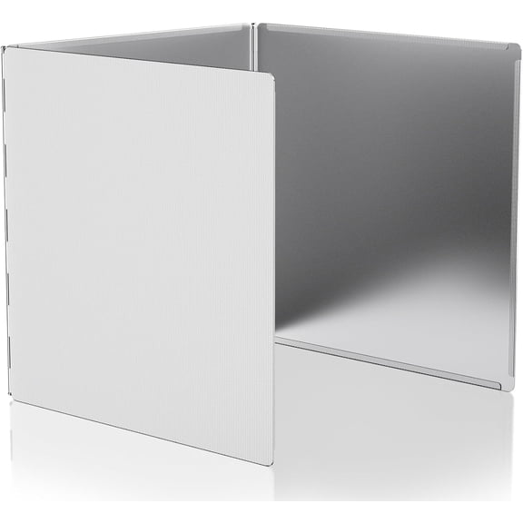 3 Sided Splatter Guard, Stainless Steel Oil Splash Guard Shield for Stove Top Foldable Grease Splash Screen (Small)