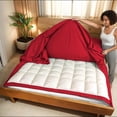 thumbnail image 1 of 3 Sided Zipper Duvet Cover Set Full Size - Unique Design Microfiber Duvet Cover Set with 3 Sided Zipper Closure, 3 PCS Full Size Duvet Cover (80"x90") & 2 Pillow Cases(20"x30"), Burgundy, 1 of 7