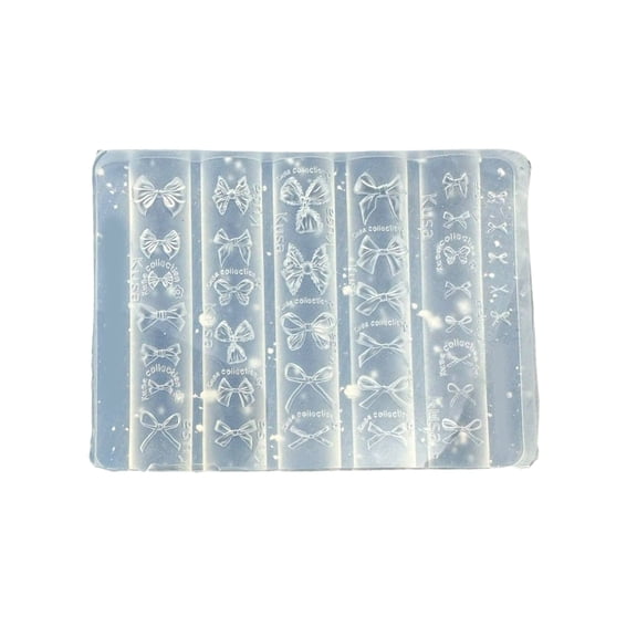 3. Silicone Bowknot Charm Nails Mold - Easy-Clean Reusable Manicure Casting Tool For Beginners/Experts