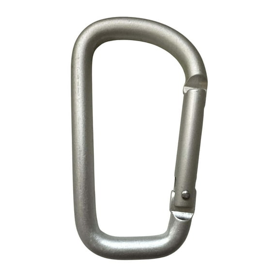 3" Silver Carabiner Heavy Duty Spring Snap Hook D Shape Steel Clip Buckle - Pack 12 pcs