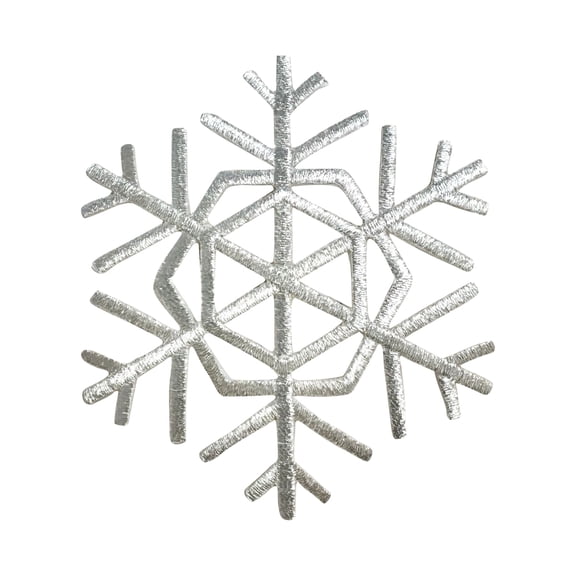3" Silver Snowflake - Iron on Applique/Embroidered Patch