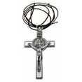 thumbnail image 1 of 3" Silver-Tone St. Benedict Crucifix with White Enamel, 1 of 7