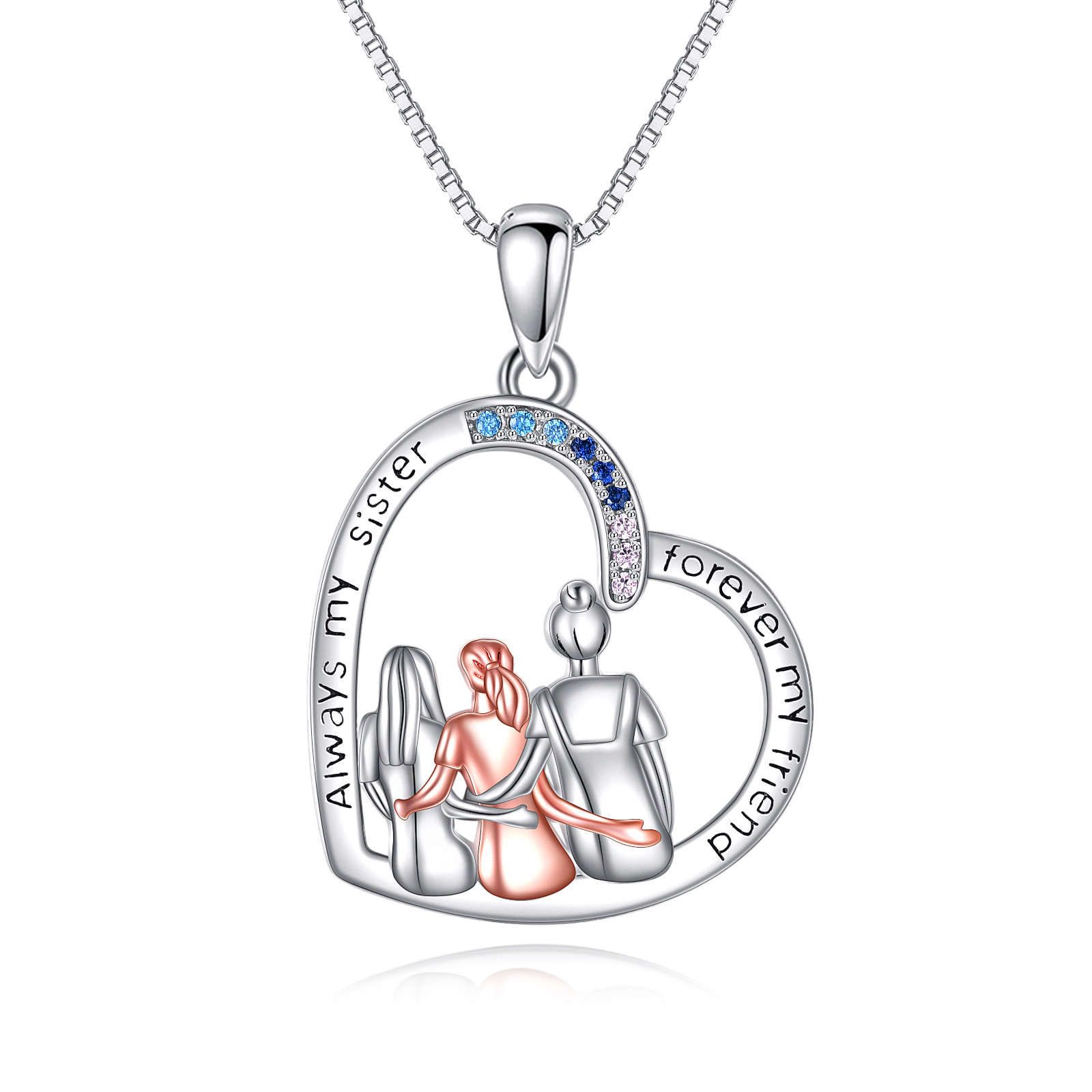 3 Sister Necklaces 925 Sterling Silver 3 Sisters Jewelry for Women Birthday Christmas Gifts from Sister