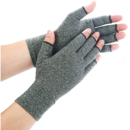 3 Size Anti Arthritis Gloves Textured Open Finger Compression Fingerless Gloves Support for Rheumatoid and Osteoarthritis Pain Relief