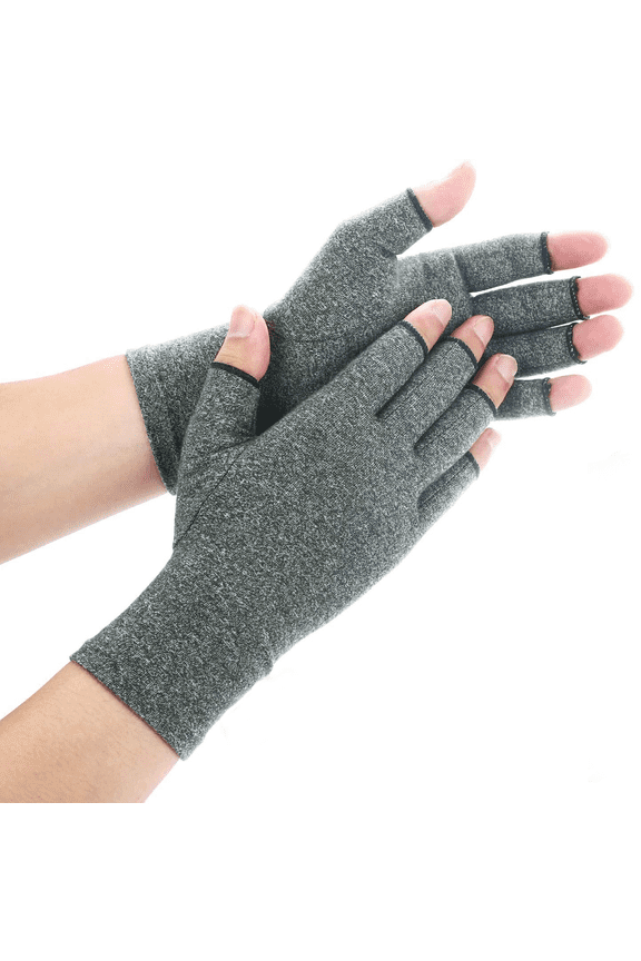 3 Size Anti Arthritis Gloves Textured Open Finger Compression Fingerless Gloves Support for Rheumatoid and Osteoarthritis Pain Relief