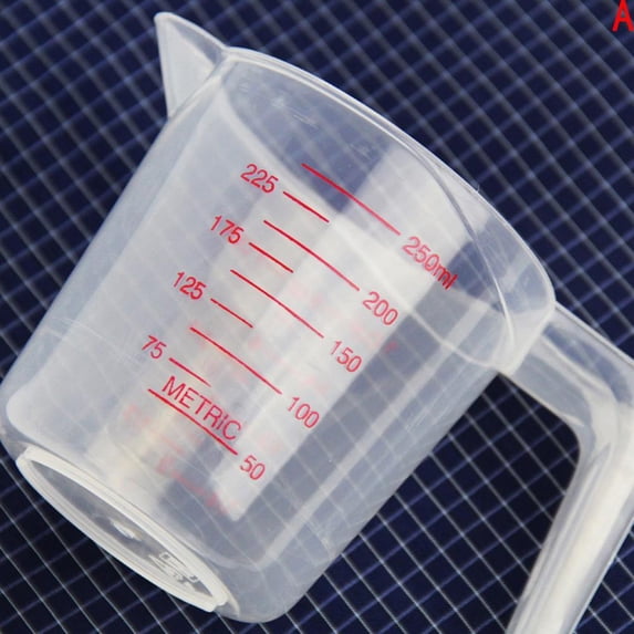 3 Size Clear Plastic Liquid Measuring Scale Cup Jug Gift Pour U9P8 For Lab U6G8