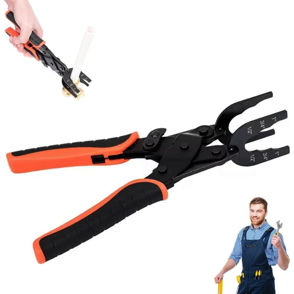 3-Size Multifunctional Disconnect Pliers Set, for Removing 1/2" 3/4" 1" Brass Push-In Push-Fit Fittings, Plumbing HVAC Repair Tool, Black, By Preplabs
