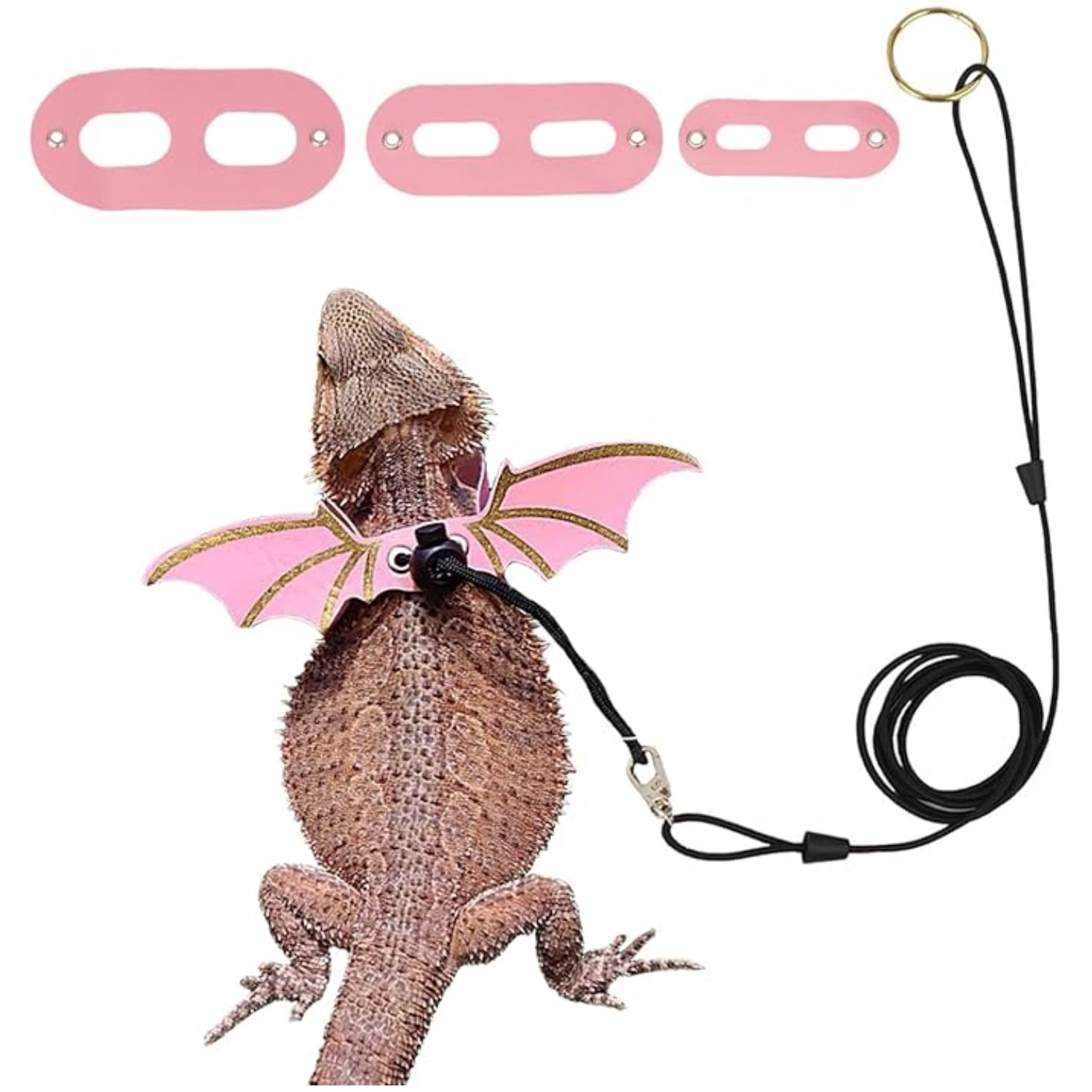 Lizard Leach 3 Size Pack Reptiles Harness Leash Set, Adjustable Soft Leather ...