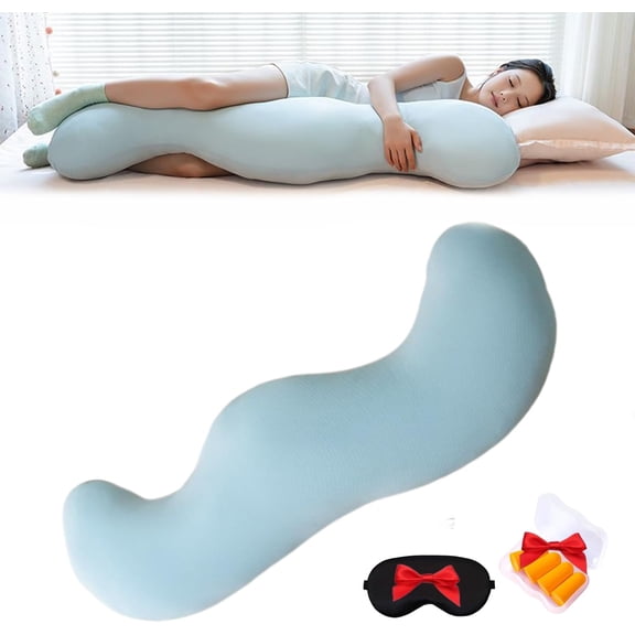 3 Size Pea Pod Body Pillow for Side Sleeper, Pea Pod Body Cooling Pillow for Adults，Long Bolster Hug Pillow with Cooling Fabric, Soft Ergonomic Pillow for Back, Hip & Leg Support