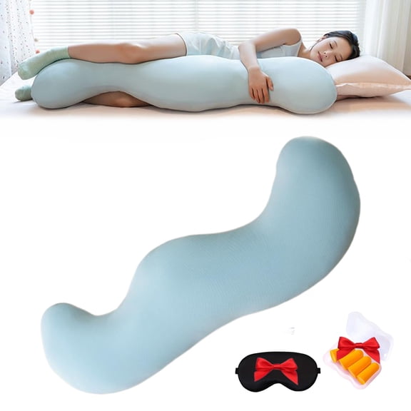 3 Size Pea Pod Body Pillow for Side Sleeper, Long Bolster Hug Pillow with Cooling Fabric