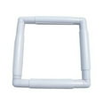 thumbnail image 1 of 3 Size Plastic Handheld Square Shape Embroidery Plastic Frame Hoop Cross Stitch Tool White Stitching Cloth Support Frames DIY, 1 of 8