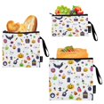 thumbnail image 1 of 3 Size Reusable Food Storage Bags Set Airtight Zipper Closure Lunch Snacks Travel Organizer Cartonn Halloween Partten, 1 of 8