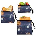 thumbnail image 1 of 3 Size Reusable Food Storage Bags Set Airtight Zipper Closure Lunch Snacks Travel Organizer Halloween Theme Colorful, 1 of 8