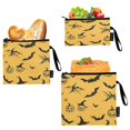 thumbnail image 1 of 3 Size Reusable Food Storage Bags Set Airtight Zipper Closure Lunch Snacks Travel Organizer Halloween-themed Hand-drawn Pattern, 1 of 8