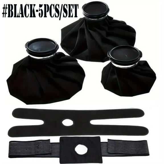 3-Size Reusable Hot And Cold Pack Set, Gel Ice Bags For Pain Relief With Compression Wrap, Therapy For Muscle, Knee, Head, Shoulder, Sports Injuries - 6", 9", 11"​,5