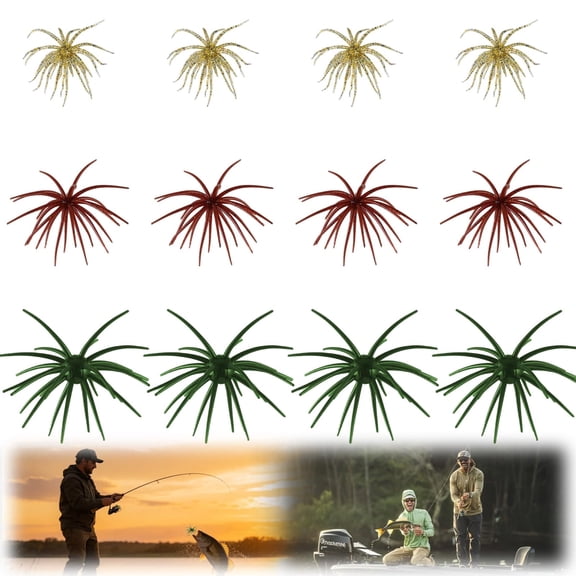 3-Size Sea Urchin Style Soft Creature Baits, 12 Pcs Dice Baits for Bass Fishing, All-Purpose Classic Kit, TPR Soft Plastic Lures for Drop Shot, Wacky Rig, Lake River Clear & Stained Water