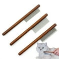 thumbnail image 1 of 3-Size Stainless Pet Comb - Wood Handle Grooming Brush for Cats/Dogs Flea Removal & Detangling, 1 of 9