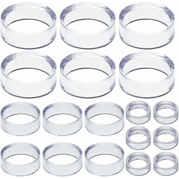 3 Sizes 18PCS Stand Seres Holder Clear Ring Ball Sere Stand Acrylic Round Display Pedestal Easel for Golf Ball Tennis Marbles Collections Ball Baseball Eggs Small Medium Large Clear
